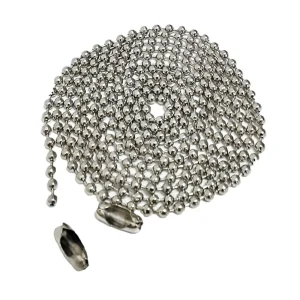 Corrente tipo Bolinha para Ventilador 1 metro - Cromada-image